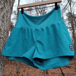 Share Roxy Patch Lg Board Shorts Teal Blue Maternity Friendly Tulip Hem Endless